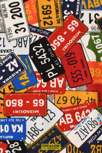 License Plate Flannelette Multi