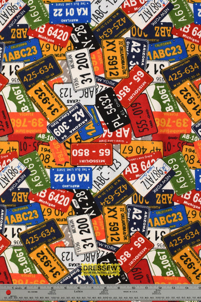 License Plate Flannelette Multi
