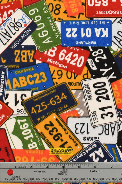 License Plate Flannelette Multi