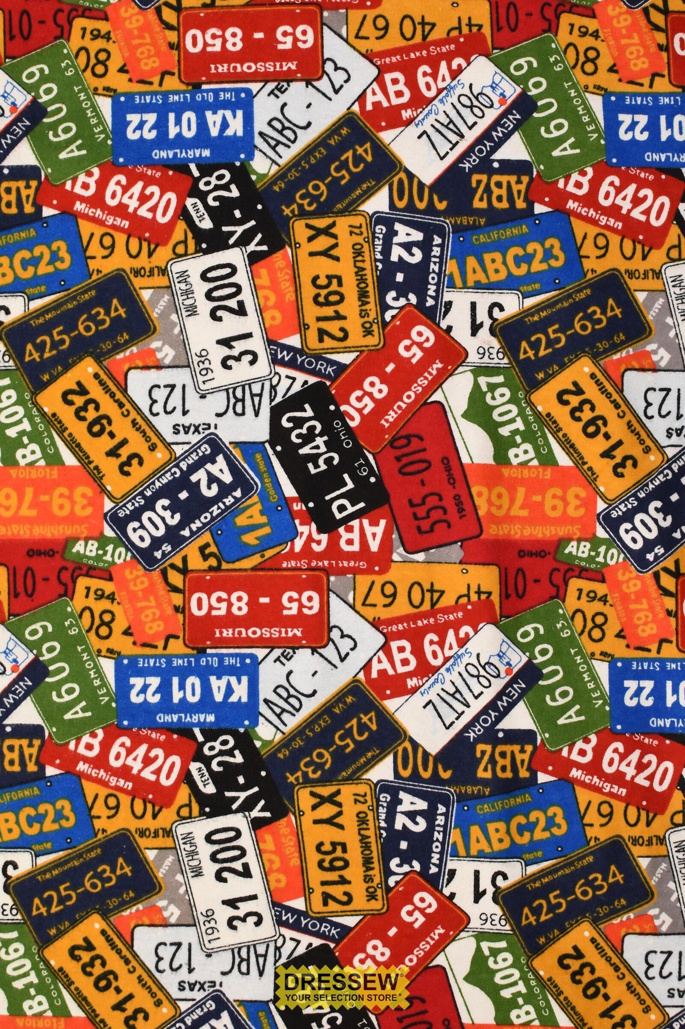 License Plate Flannelette Multi