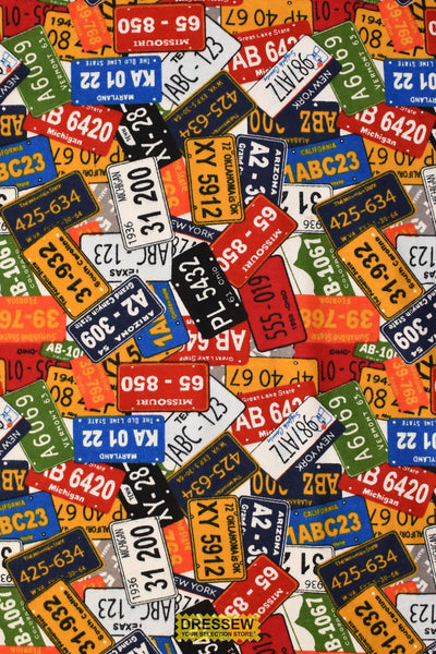 License Plate Flannelette Multi