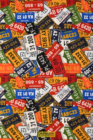 License Plate Flannelette Multi