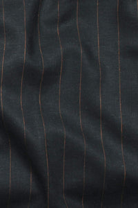 Linen Blend Stripe Black / Rust