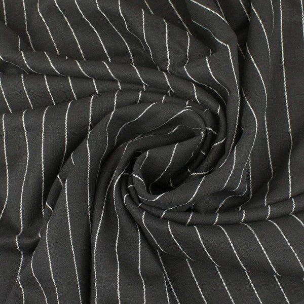 Linen Blend Stripe Black / White