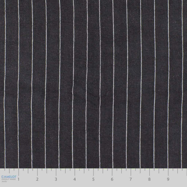 Linen Blend Stripe Coal / White