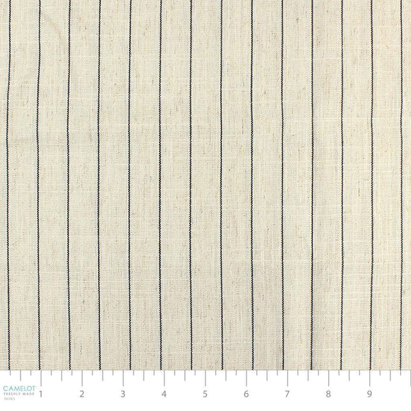 Linen Blend Stripe Natural / Black