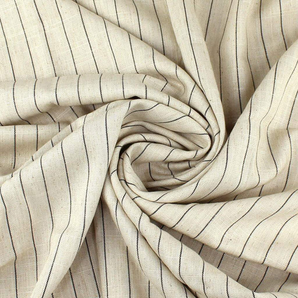 Linen Blend Stripe Natural / Black