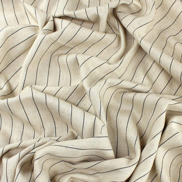 Linen Blend Stripe Natural / Black