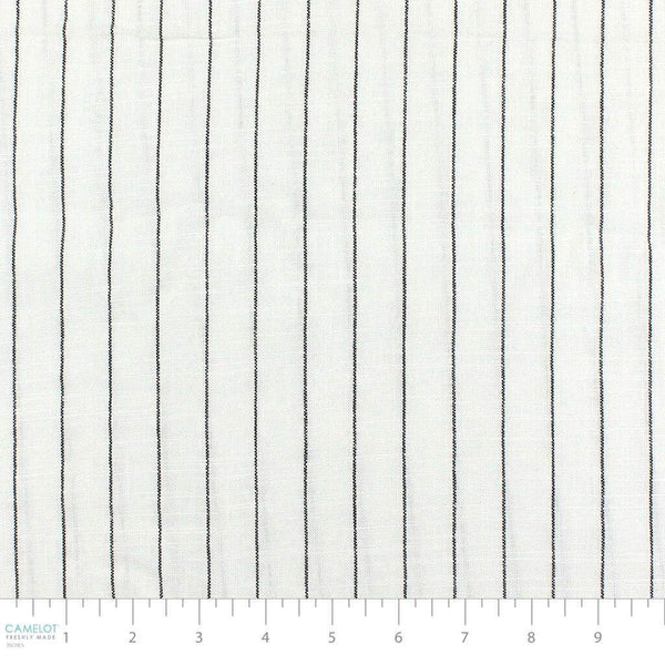 Linen Blend Stripe White / Black