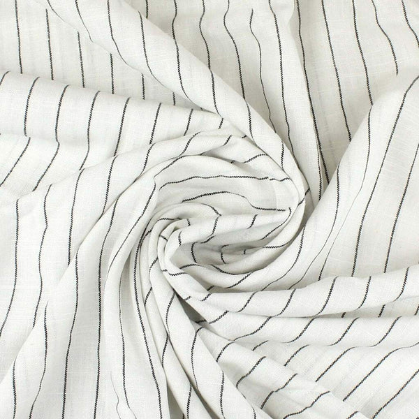 Linen Blend Stripe White / Black
