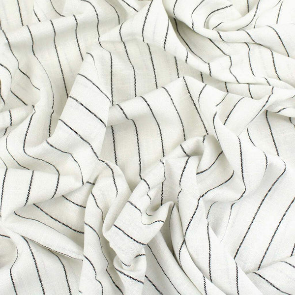 Linen Blend Stripe White / Black