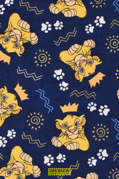 Lion King Simba Flannelette Navy / Multi