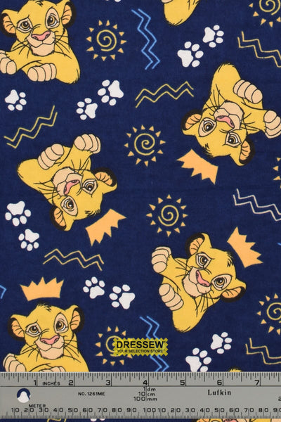 Lion King Simba Flannelette Navy / Multi