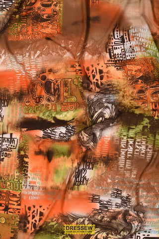 Lisa Mesh Print Orange