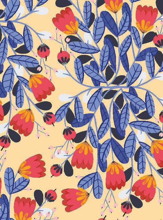 Loli's Garden Magnolia By Ana Sanfelippo For Cotton + Steel Light Yellow / Multi