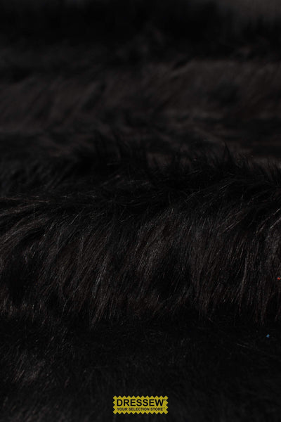 Long Hair Faux Fur Black