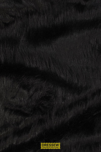 Long Hair Faux Fur Black