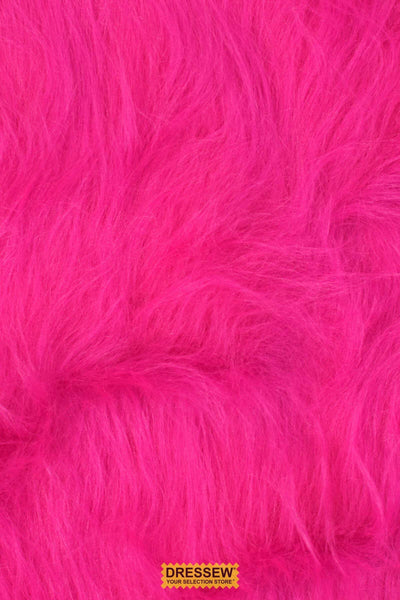 Long Hair Faux Fur Hot Pink
