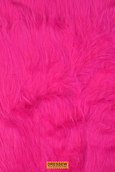 Long Hair Faux Fur Hot Pink