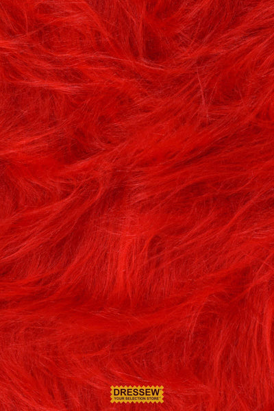 Long Hair Faux Fur Red