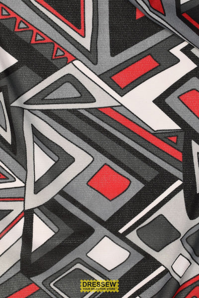 Lycia Mesh Print Grey / Red