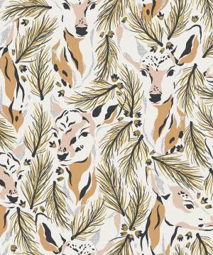 Magic Of Yosemite Morning Deer By Julia Dreams For RJR Fabrics Light Apricot  / Metallic