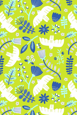 Marbella Free as a Bird By Tania Garcia For Cotton + Steel Lime