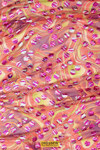 Marble Mesh Coral / Lime / Pink