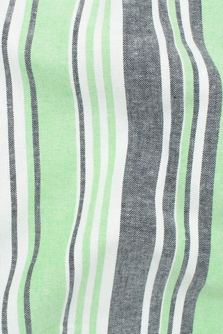 Marina Stripe Linen Blend Lime / Navy