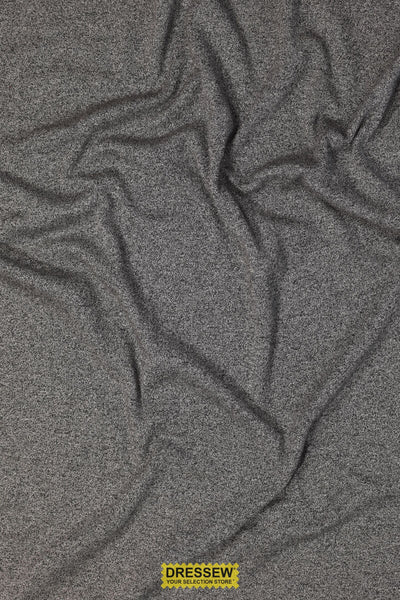 Marled Fine Rib Knit Black / Ecru