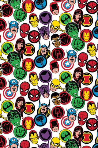 Marvel Hero Stickers White