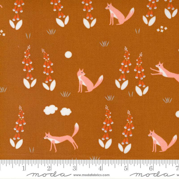 Meander Foxes & Foxgloves By Aneela Hoey For Moda Saddle