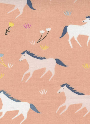 Meander Horses By Aneela Hoey For Moda Peach