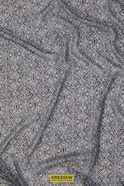 Medallion Yoryu Chiffon Blue / Ecru