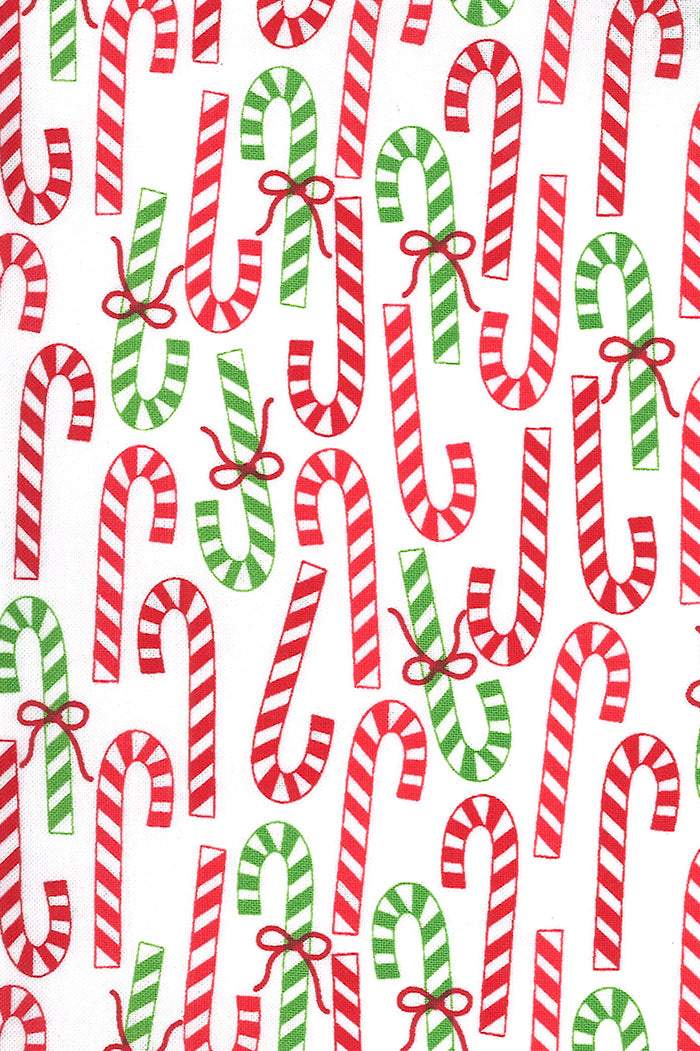 Merry And Bright Candy Canes By Me & My Sister For Moda Winter White