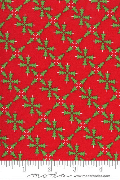 Merry And Bright Tiny Trees By Me & My Sister For Moda Poinsettia Red