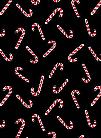 Merry Gnomeville Candy Cane Celebration By Kanvas Studio For Benartex Pearlized Black / Pearl