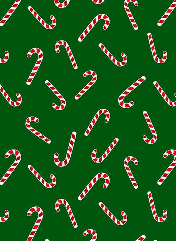 Merry Gnomeville Candy Cane Celebration By Kanvas Studio For Benartex Pearlized Green / Pearl