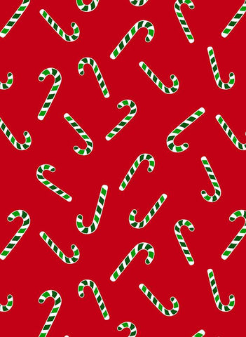 Merry Gnomeville Candy Cane Celebration By Kanvas Studio For Benartex Red / Pearl