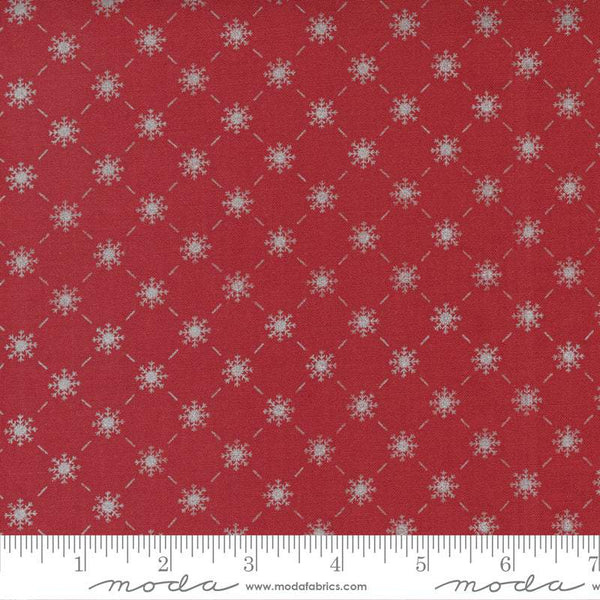 Merrymaking Bias Snowflake By Gingiber For Moda Candy Cane / Metallic