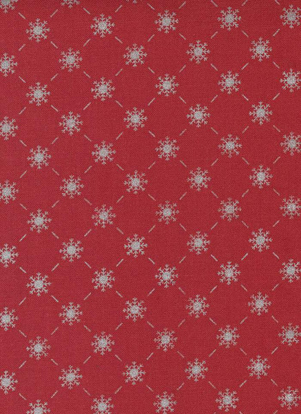 Merrymaking Bias Snowflake By Gingiber For Moda Candy Cane / Metallic