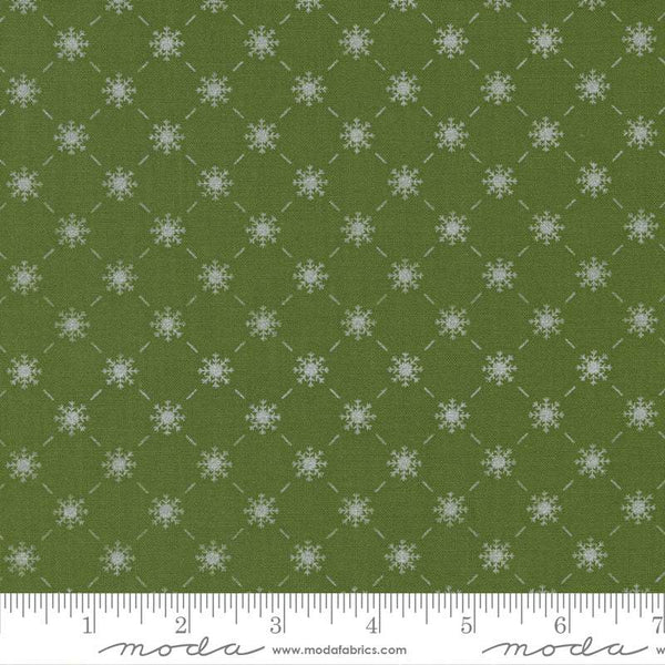 Merrymaking Bias Snowflake By Gingiber For Moda Evergreen / Metallic