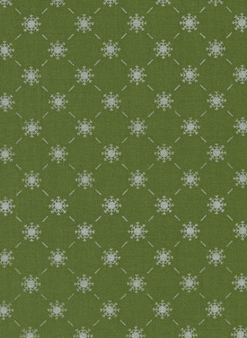 Merrymaking Bias Snowflake By Gingiber For Moda Evergreen / Metallic
