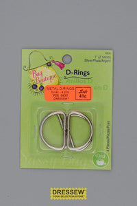 Metal D-Rings 25mm (1") Silver
