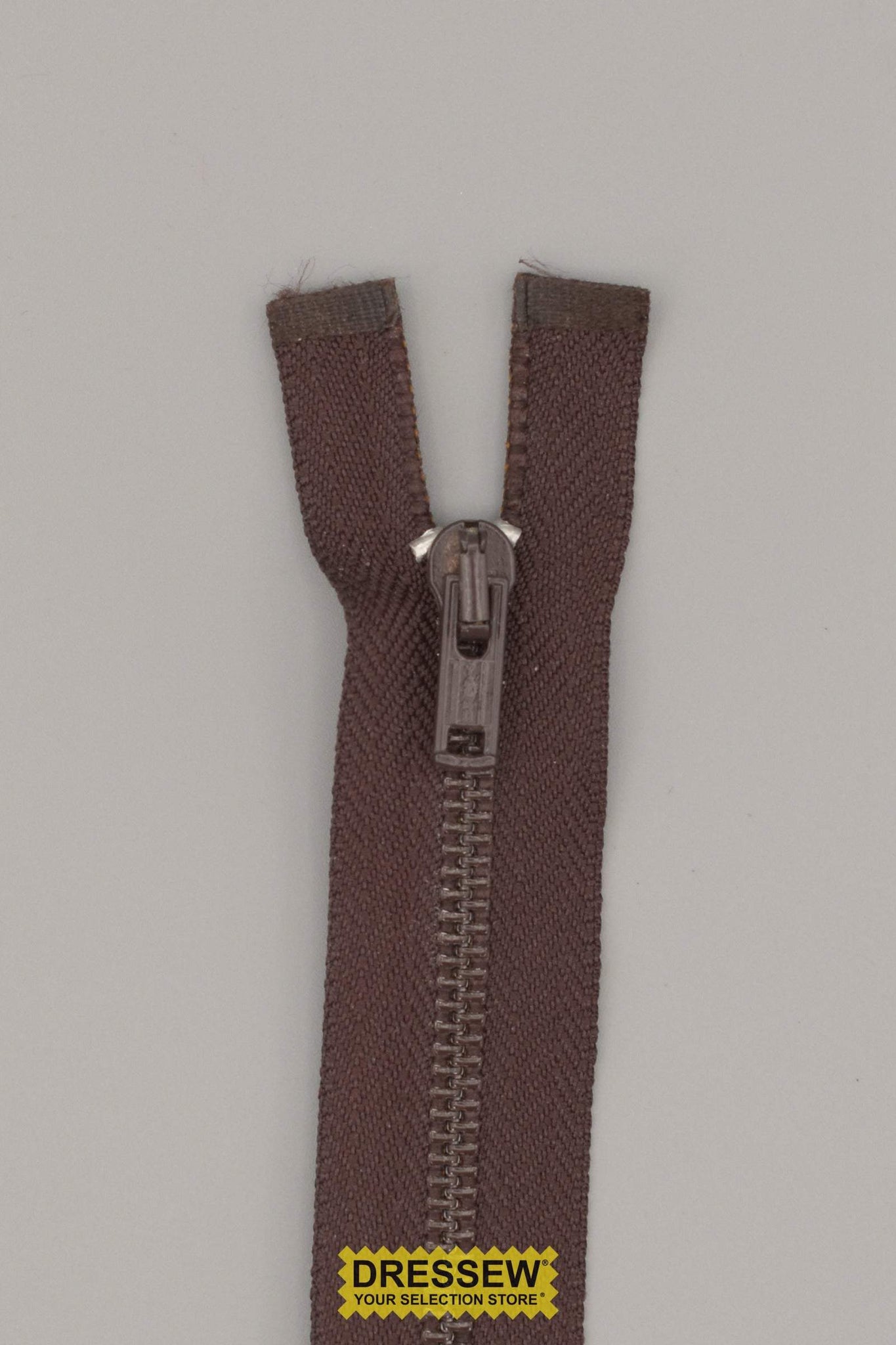 Metal Separating Zipper 40cm (16") Brown