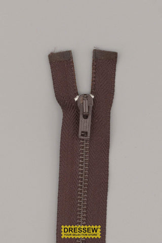 Metal Separating Zipper 40cm (16") Brown