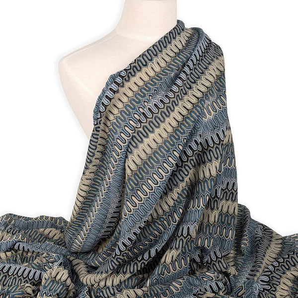 Metallic Crochet Lace Blue / Multi