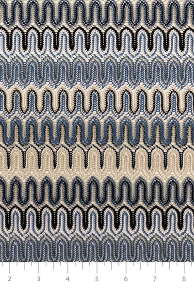 Metallic Crochet Lace Blue / Multi