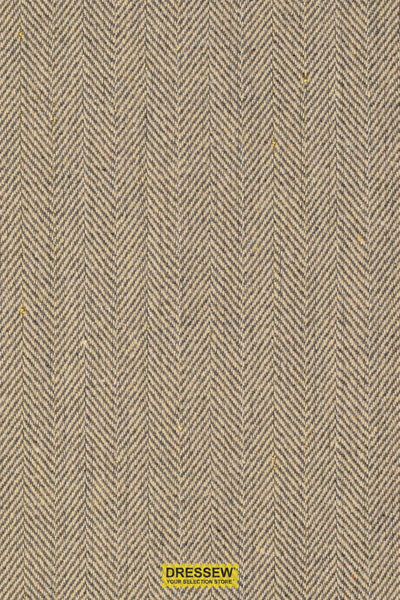 Metallic Herringbone Coating Beige / Grey / Gold