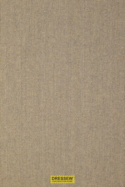 Metallic Herringbone Coating Beige / Grey / Gold